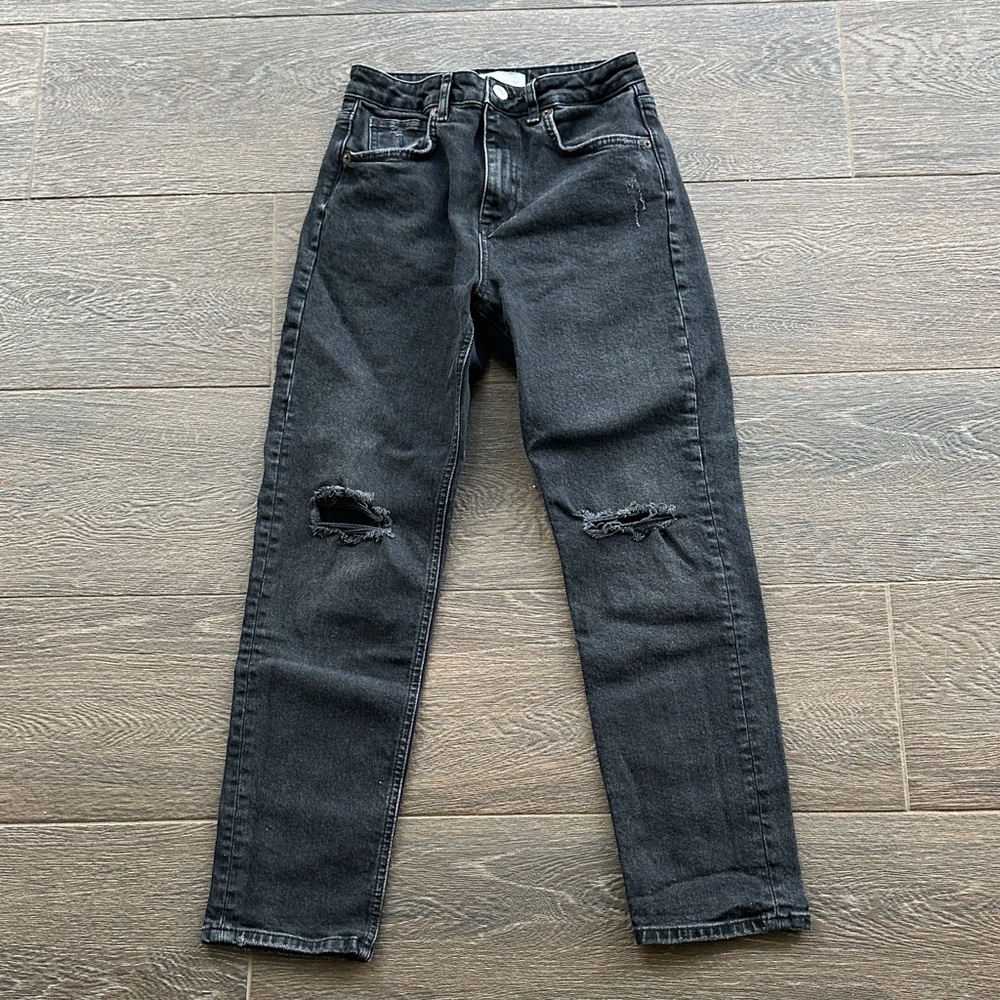 Zara Black Distressed Women Jeans